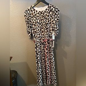 Eliza J leopard print midi dress
